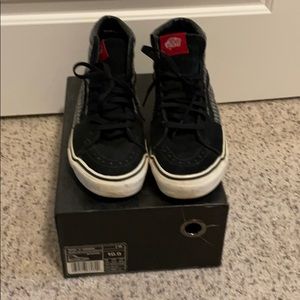 Vans SK8HI. Black/Multi. Size 10M. Worn.